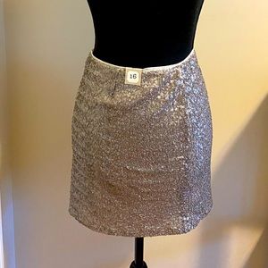 Skirt - silver/gray sequins miniskirt